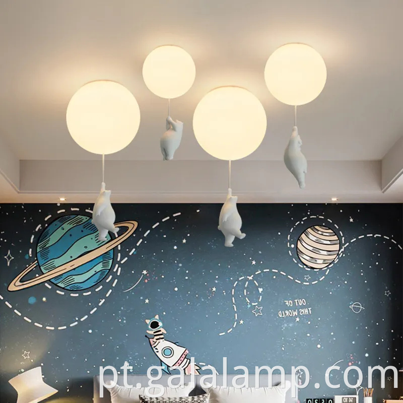 Modern Nordic Bear Led Pinging Light for Kids 'quartos